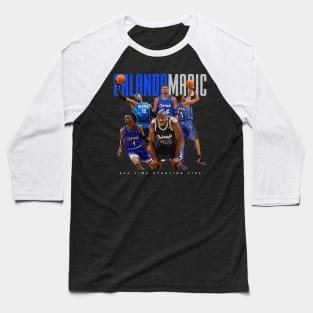 Orlando Magic All Time Starting Five Baseball T-Shirt